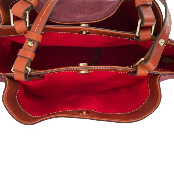 Elegant Burgundy Suede Tote Bag - Picture 12 of 14